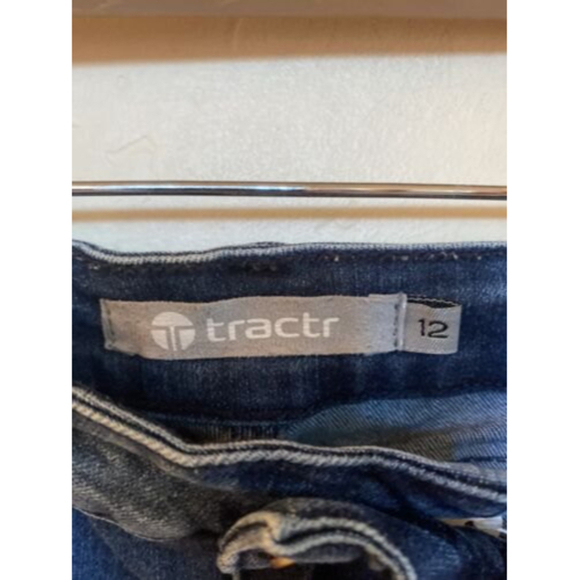 Girls Kids Tractr Star Jeans With Raw Hem. Sz.12 - Picture 3 of 3